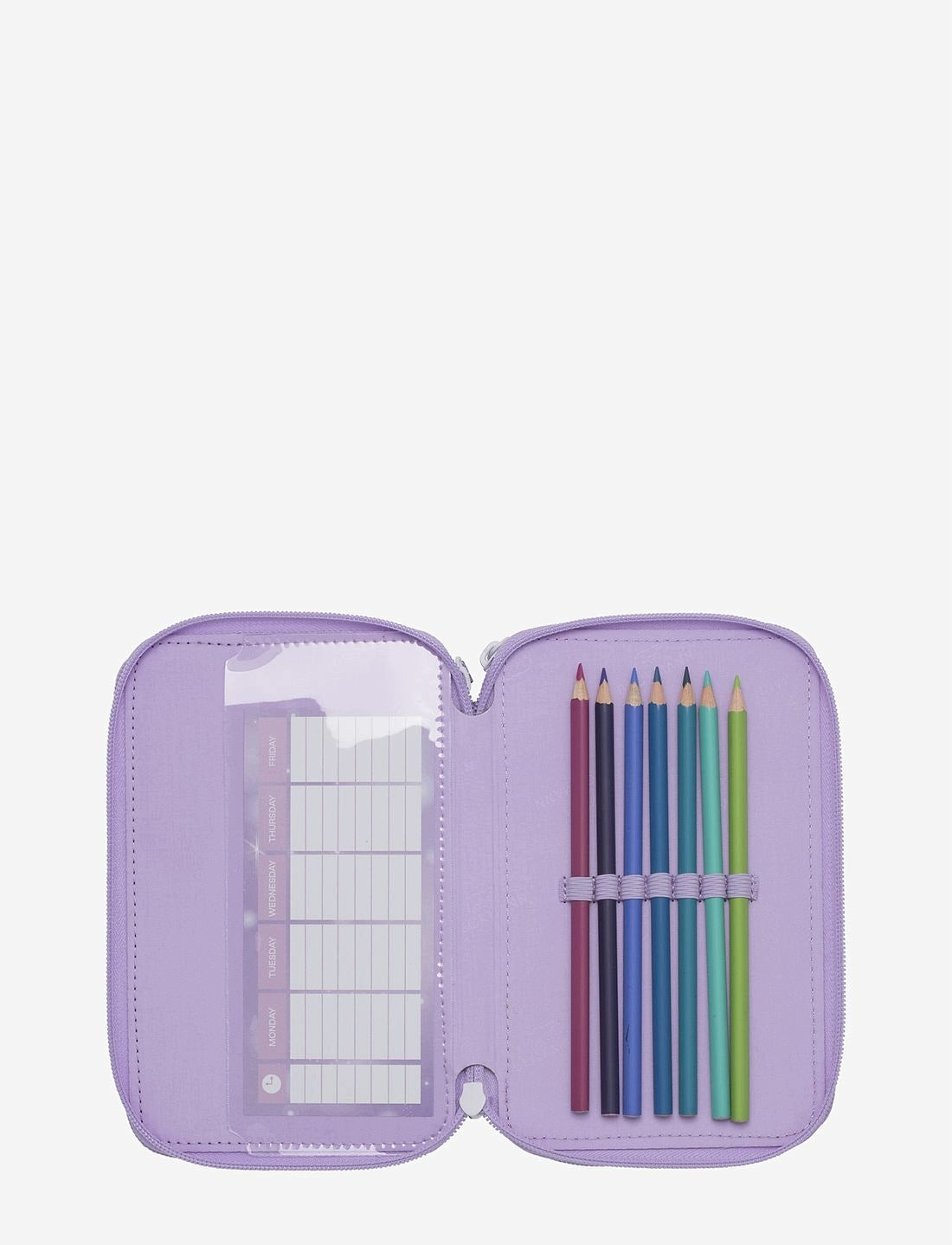 Candy pencil case with three sections fully equipped Color multicolor