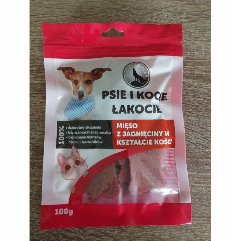 Canis Lupuss DOG AND CAT SWEETS Lamb meat bone shape 100g