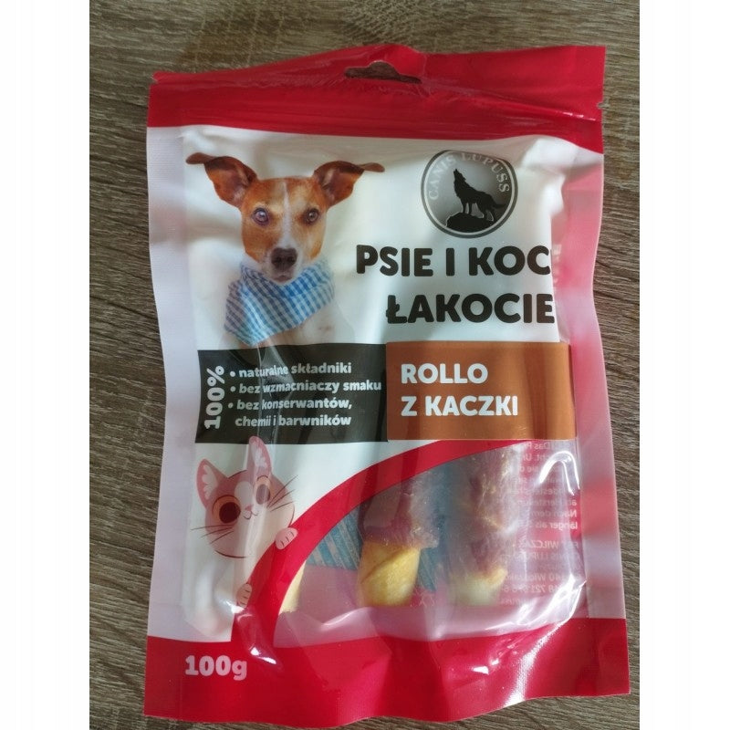 Canis Lupuss DOG AND CAT TREATS Duck Rollo Treats 100g