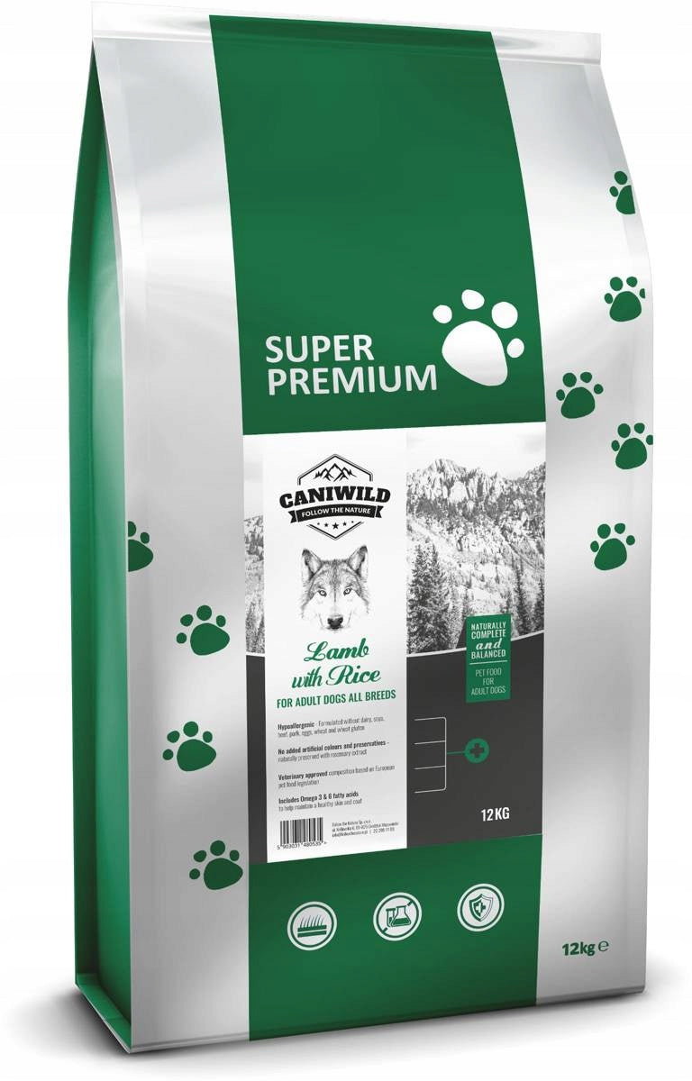 Caniwild Adult Lamb with Rice 12kg, with lamb