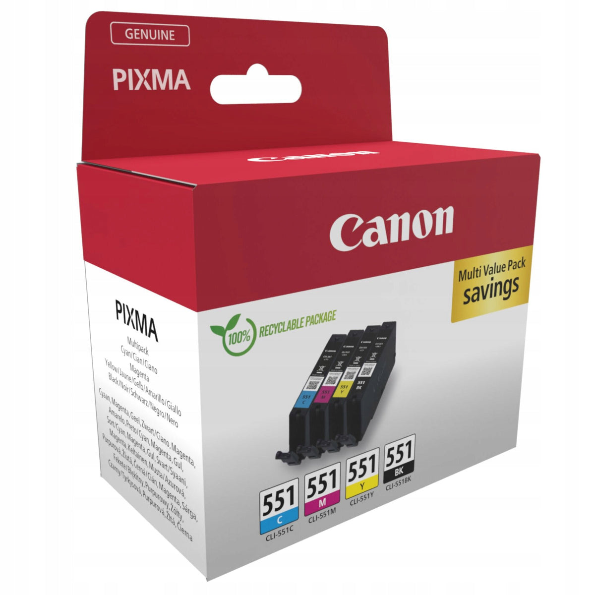 Canon CLI-551 C/M/Y/BK Multipack Packaging status original
