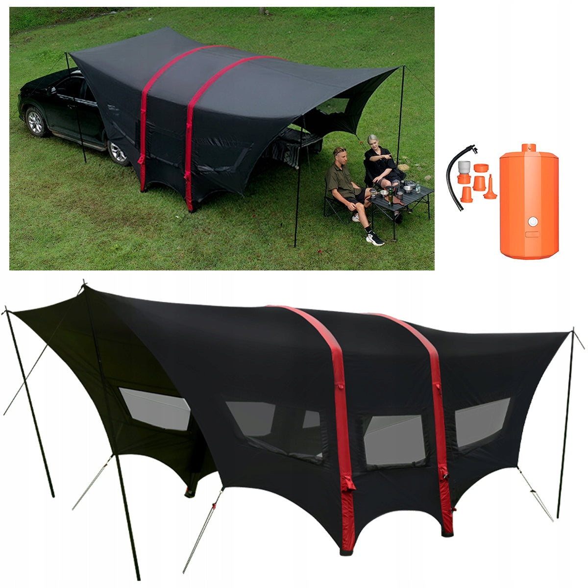 Canopy BALDACHIM camping tent inflatable garage Aerogogo + pump