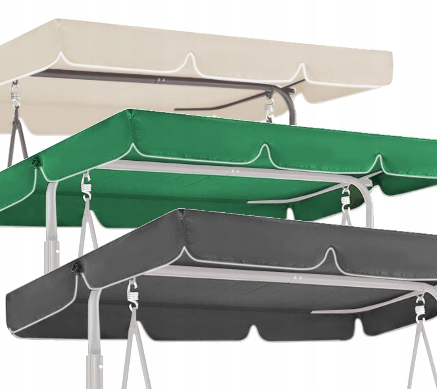 Canopy cover replacement cover for garden swing 210x145cm graphite