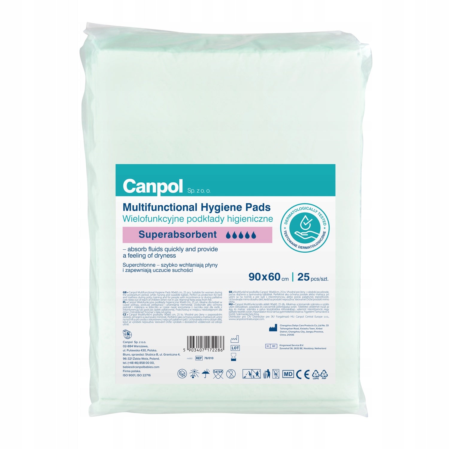 Canpol Multifunctional hygiene pads 90x60 cm, 50pcs STRONG AND ABSORBENT Manufacturer code 78/010
