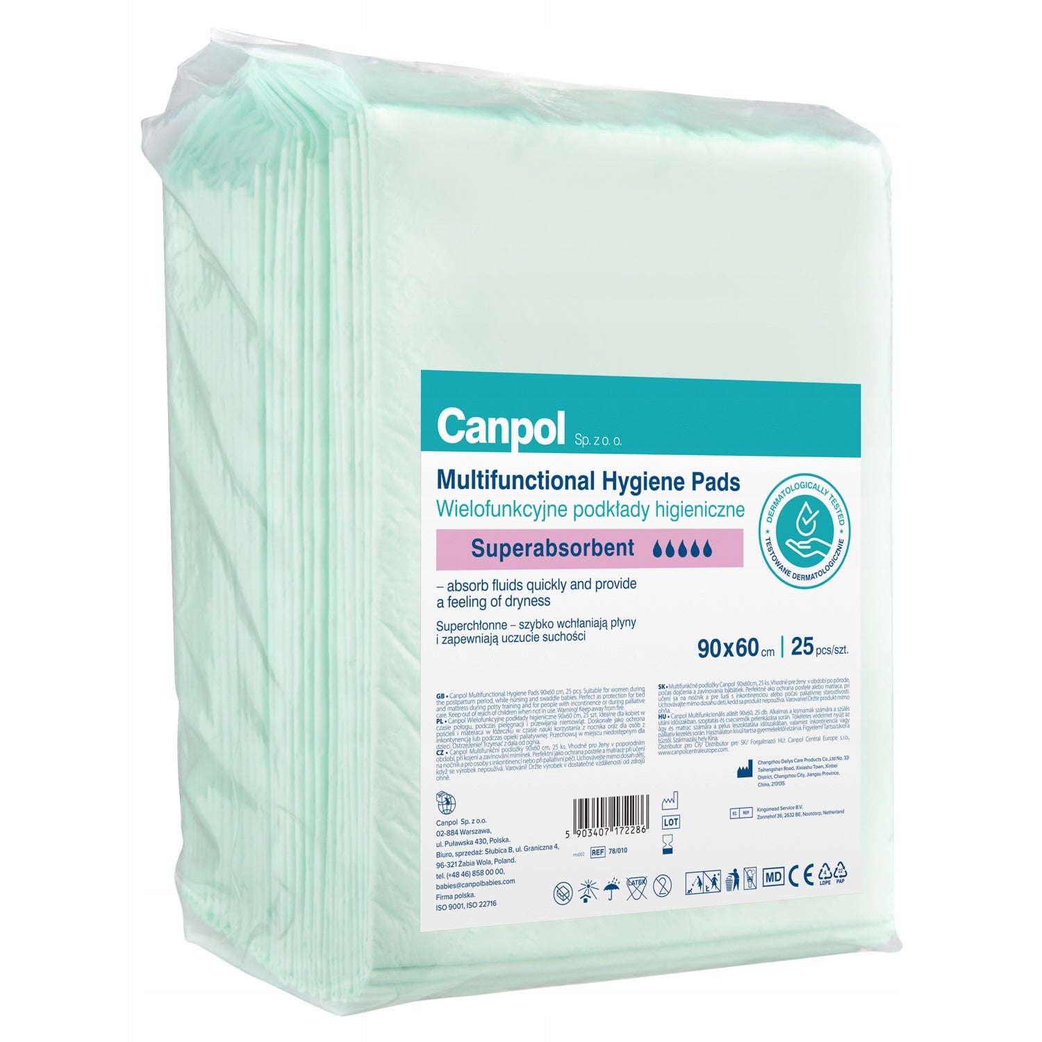 Canpol Multifunctional strong hygiene pads 90x60, 25pcs SUPER ABSORBENT