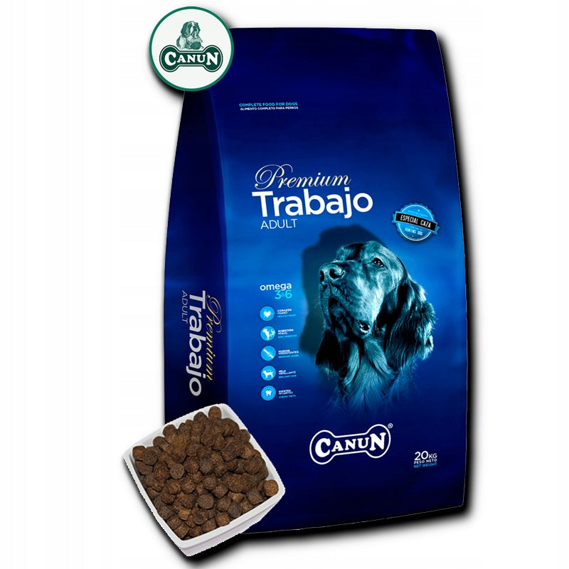 Canun Trabajo 20 kg premium food for energetic and hunting dogs on ku