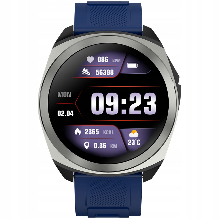 Canyon SW 83 smartwatch with GPS 1.3" Silver/Steel Blue Strap material other