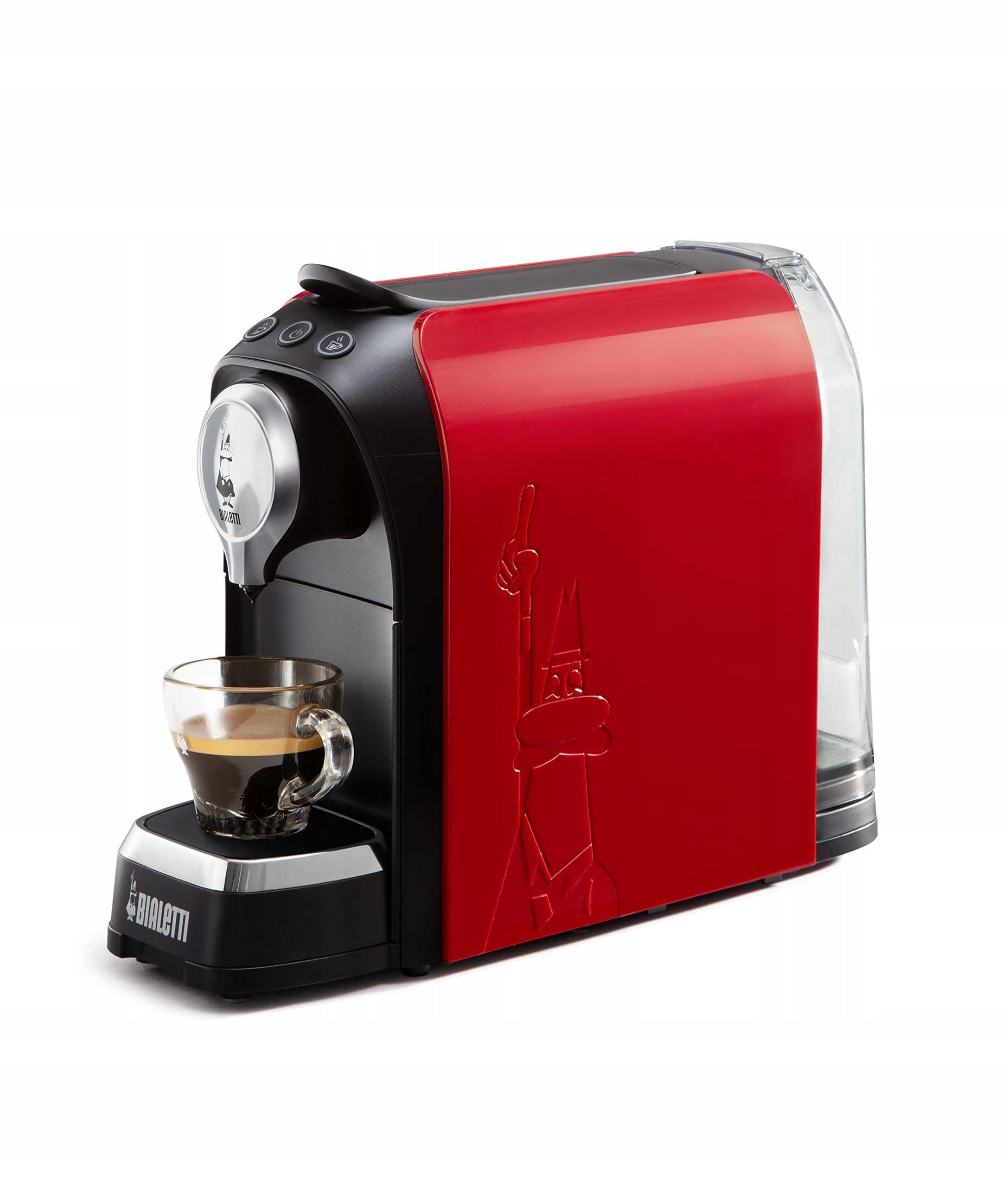 Capsule Coffee Maker Red Aluminum Compact