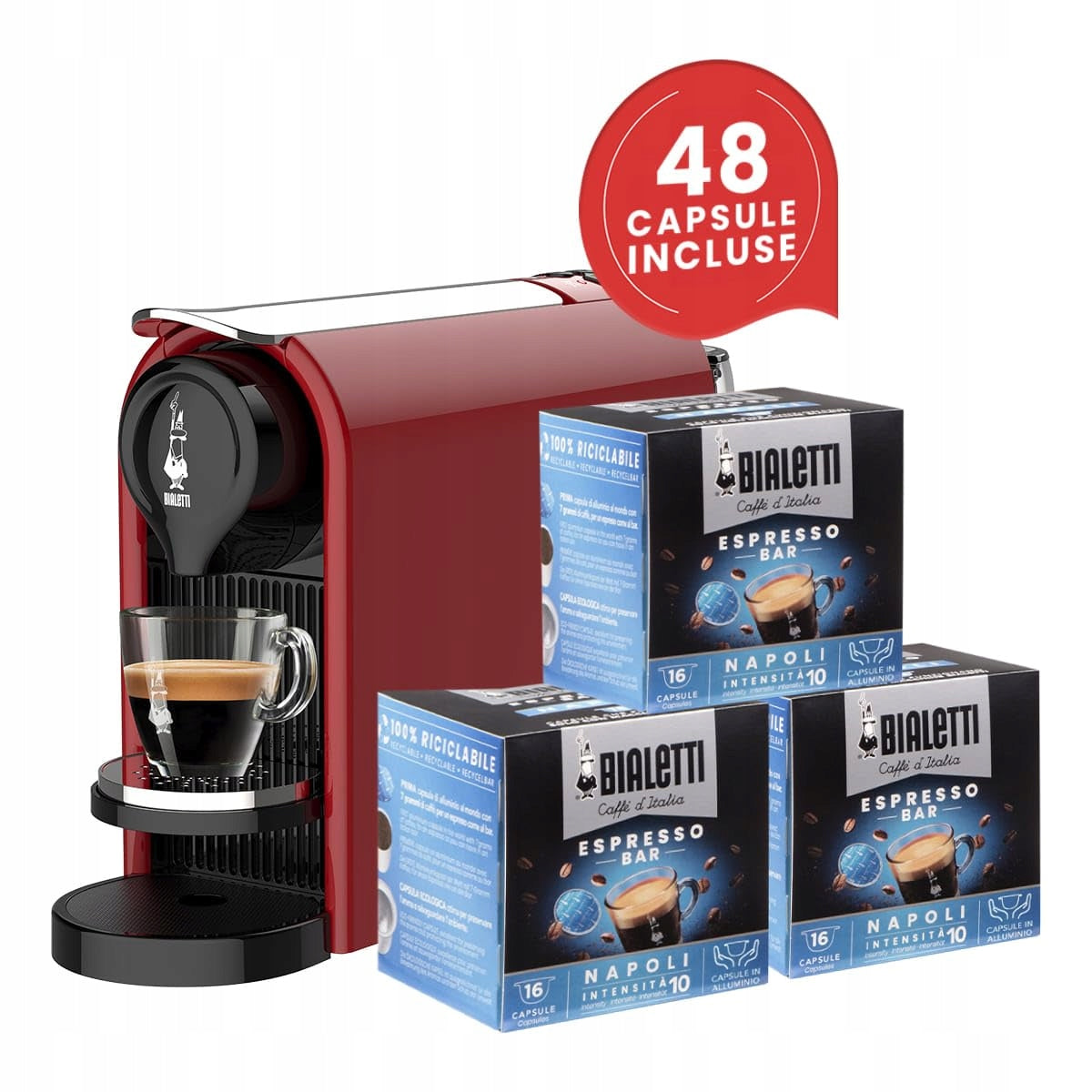 Capsule machine Bialetti 098150542 20 bar red Manufacturer code 098150542