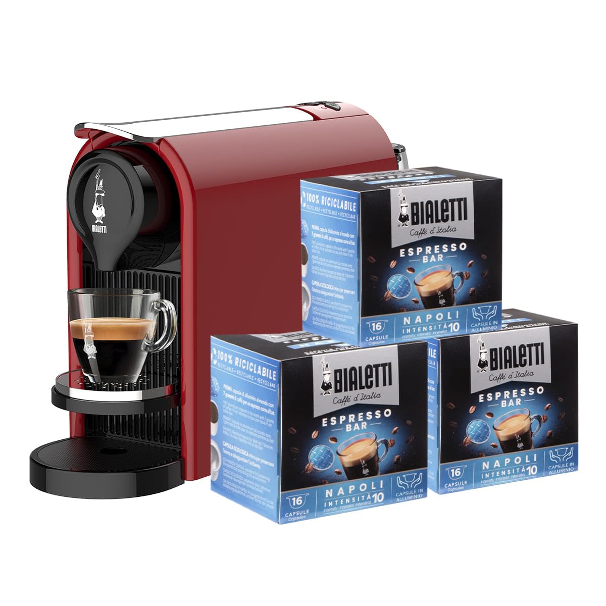 Capsule machine Bialetti 098150542 20 bar red