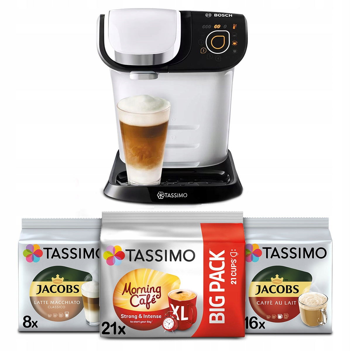 Capsule machine Bosch Tassimo My Way WHITE + 3x Tassimo