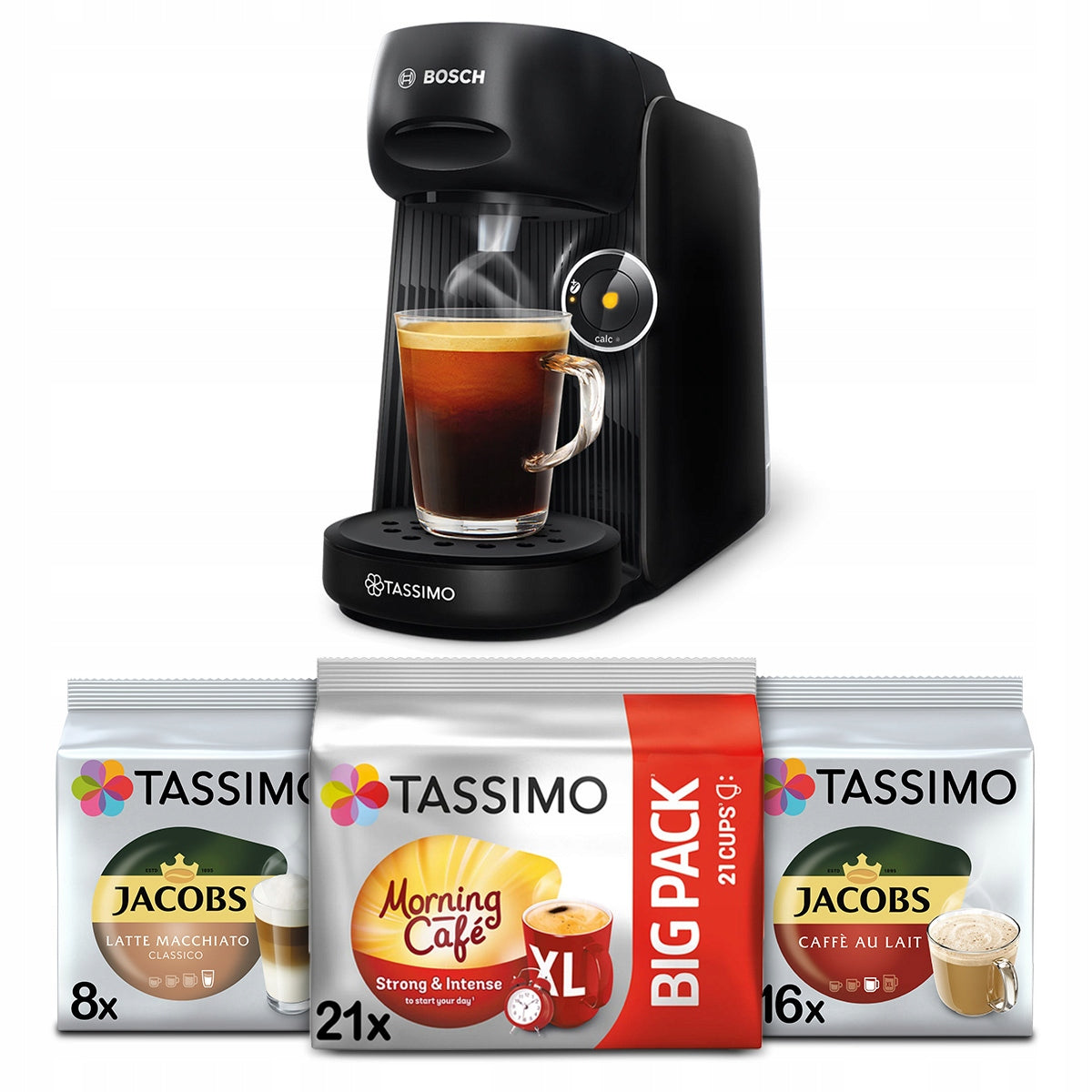 Capsule maker Bosch Tassimo Finesse + 3x Tassimo coffee