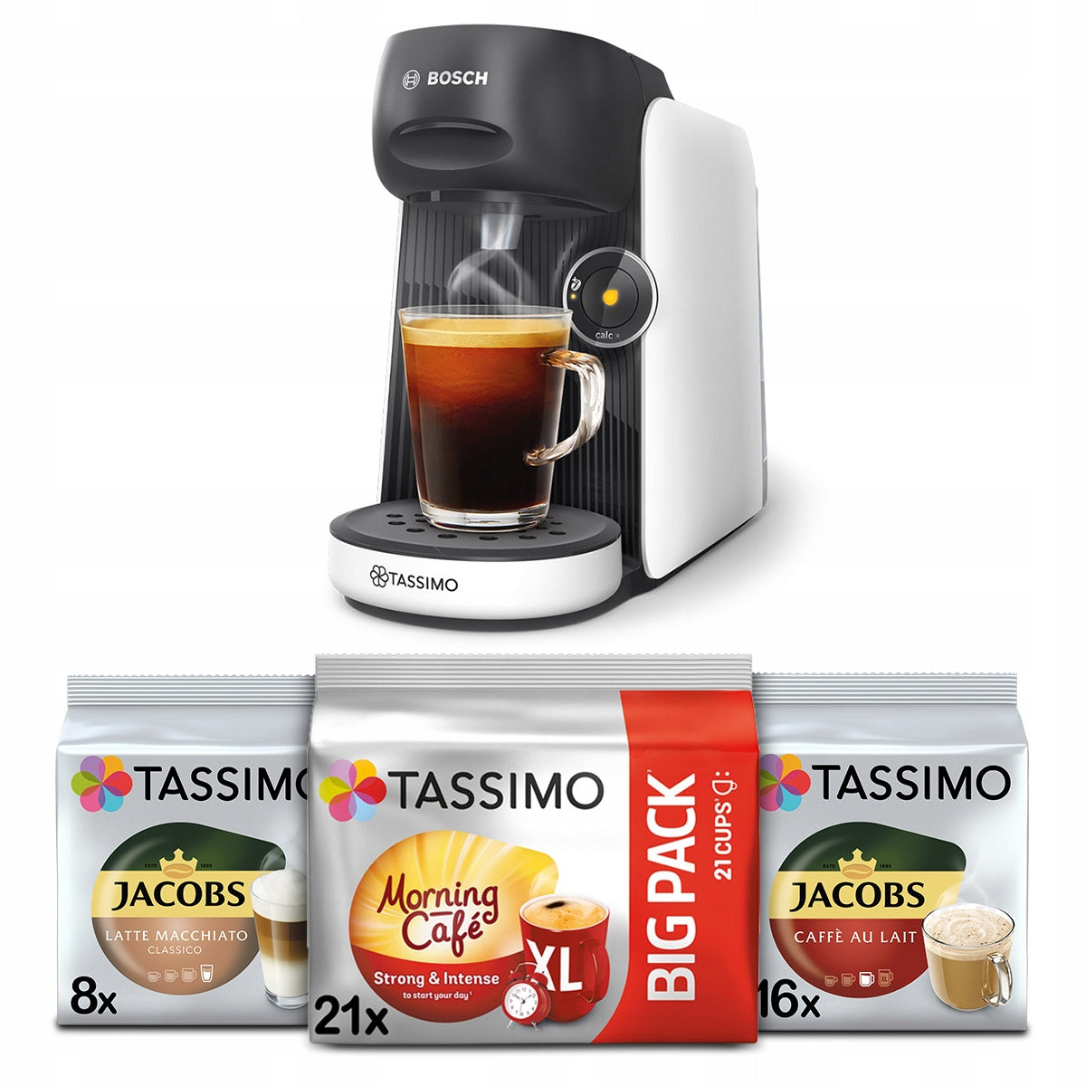 Capsule maker Bosch Tassimo Finesse WHITE + 3x Tassimo