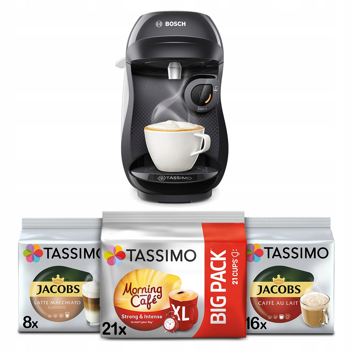 Capsule maker Bosch Tassimo Happy black +3x Tassimo