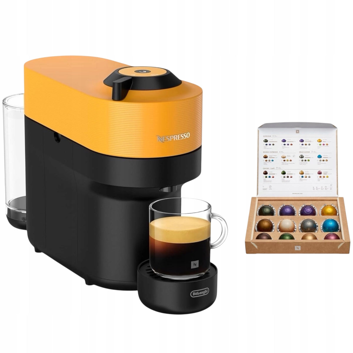 Capsule maker De'Longhi Vertuo Pop Nespresso Black-yellow +12 capsules