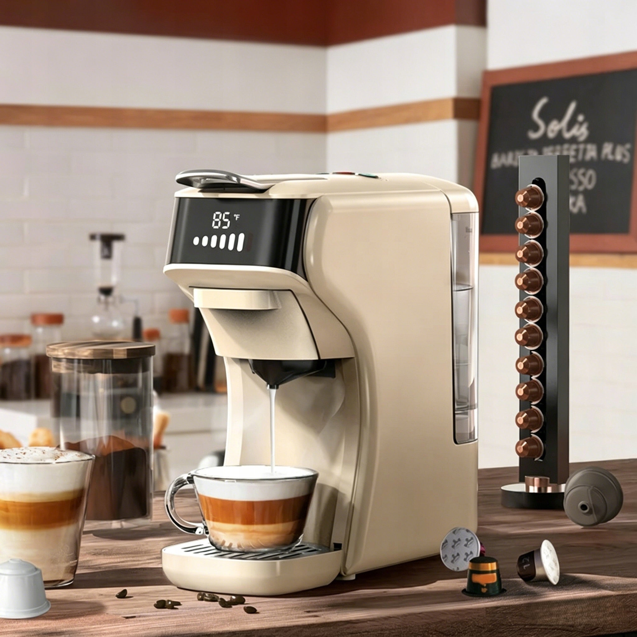 Capsule maker HiBREW H1B 6w1 20 Bar hot cold Nespresso Brand HiBREW
