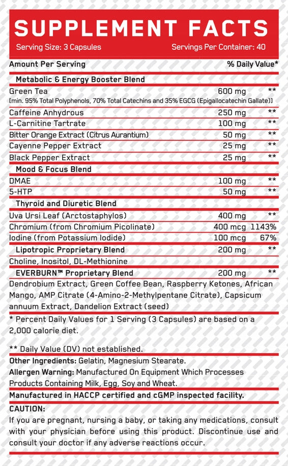 Capsule thermogenics Everbuild Nutrition EVERBUILD Ever Burn / 120caps taste Brand Everbuild Nutrition