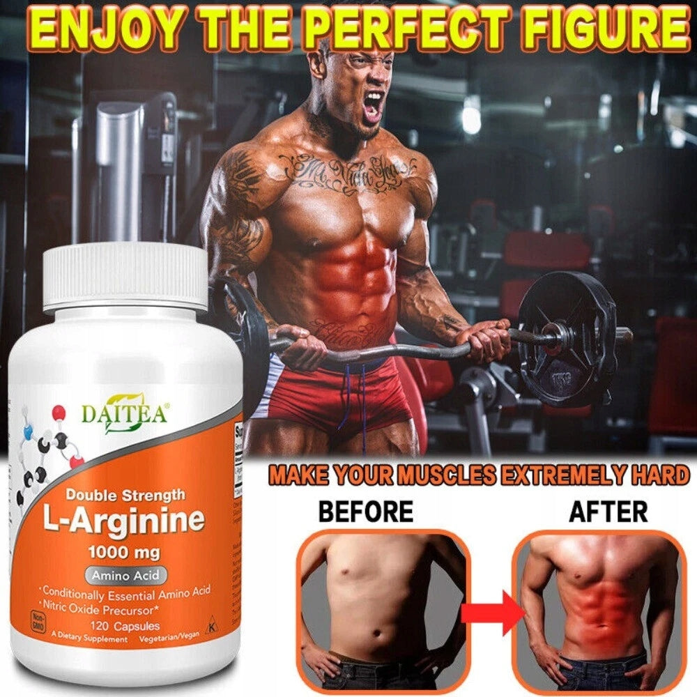 Capsules L-arginine 1000 mg, nitric oxide, muscle pump, training before s Packaging status original