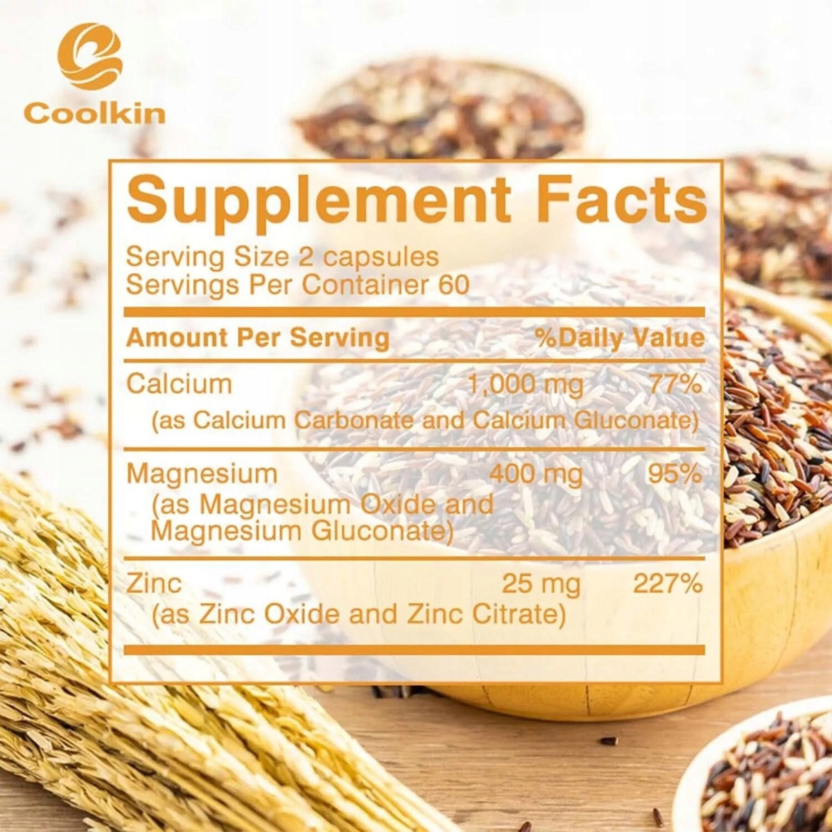 Capsules calcium, magnesium and 1425 mg - bone health, immune support... EAN (GTIN) 074283240033