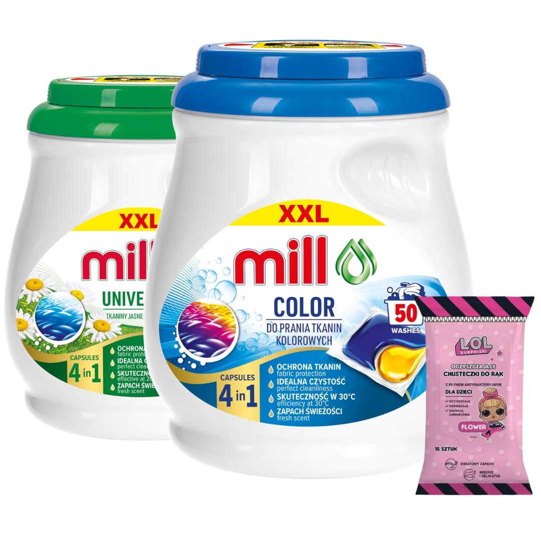 Capsules for washing white and colored clothes EFFICIENT 100 pcs. + Freebie