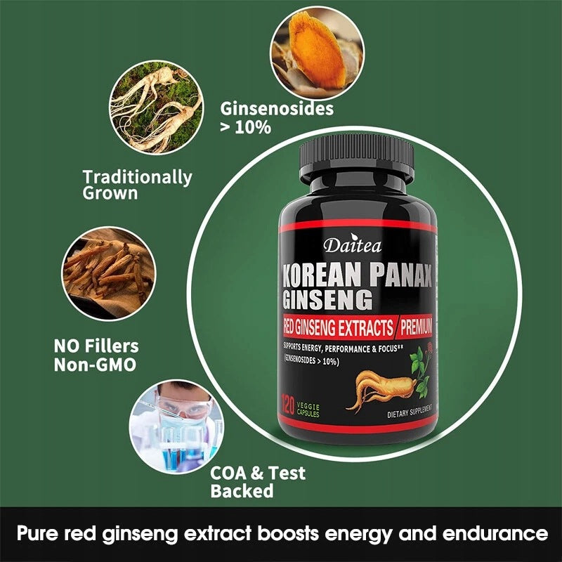 Capsules with red Korean ginseng (1000 mg) – extract of red Expiration date at least 1 year from the date of purchase