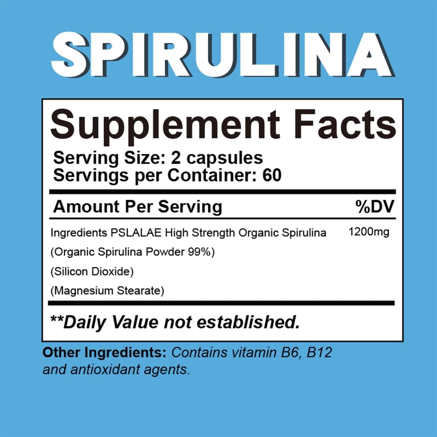Capsules with spirulina 1200 mg – Detox, weight loss, immunity, superfood, Expiration date at least 1 year from the date of purchase