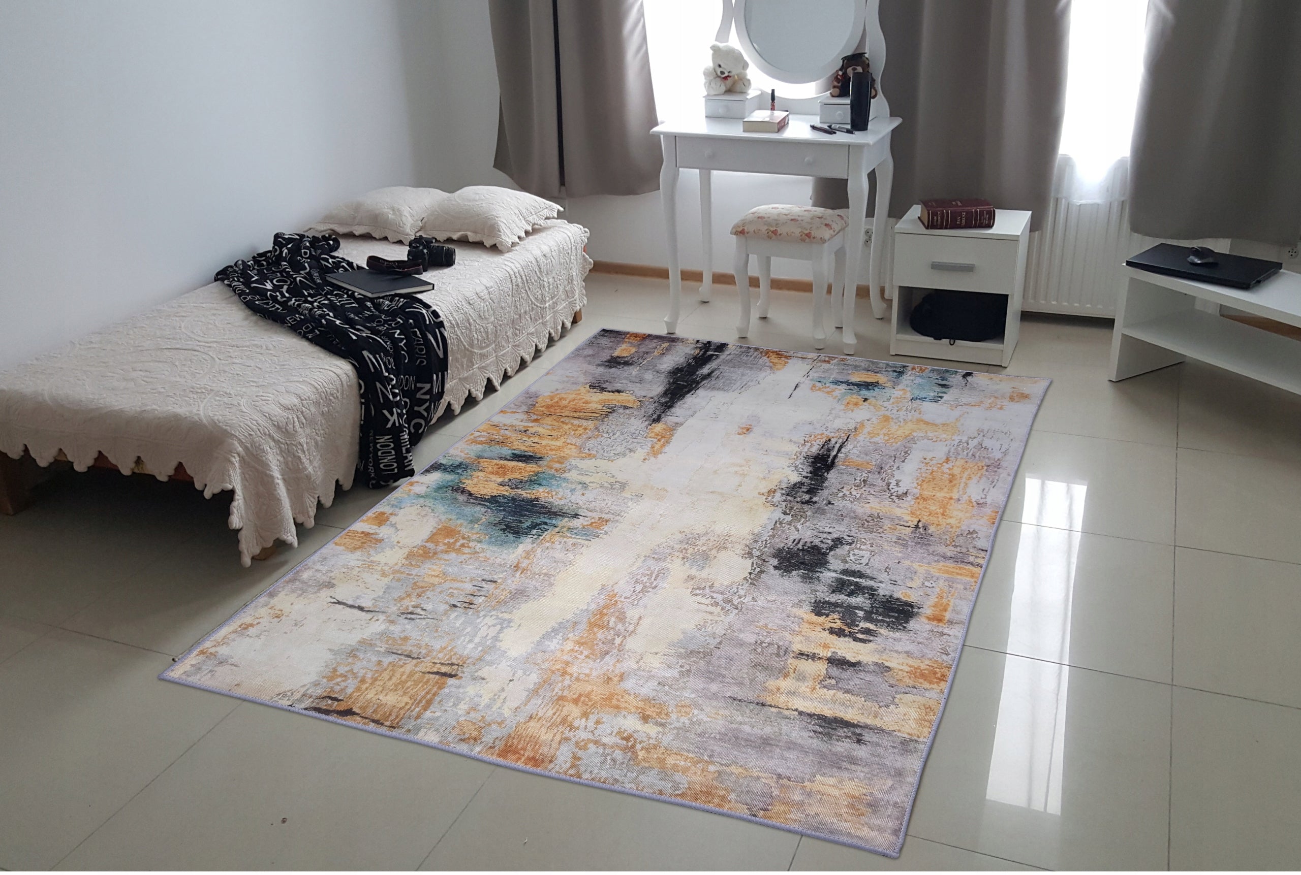 Captivating Anti-Slip Carpet Fancy 160x230 Marble Multi Artdeco Glamour Brand no brand