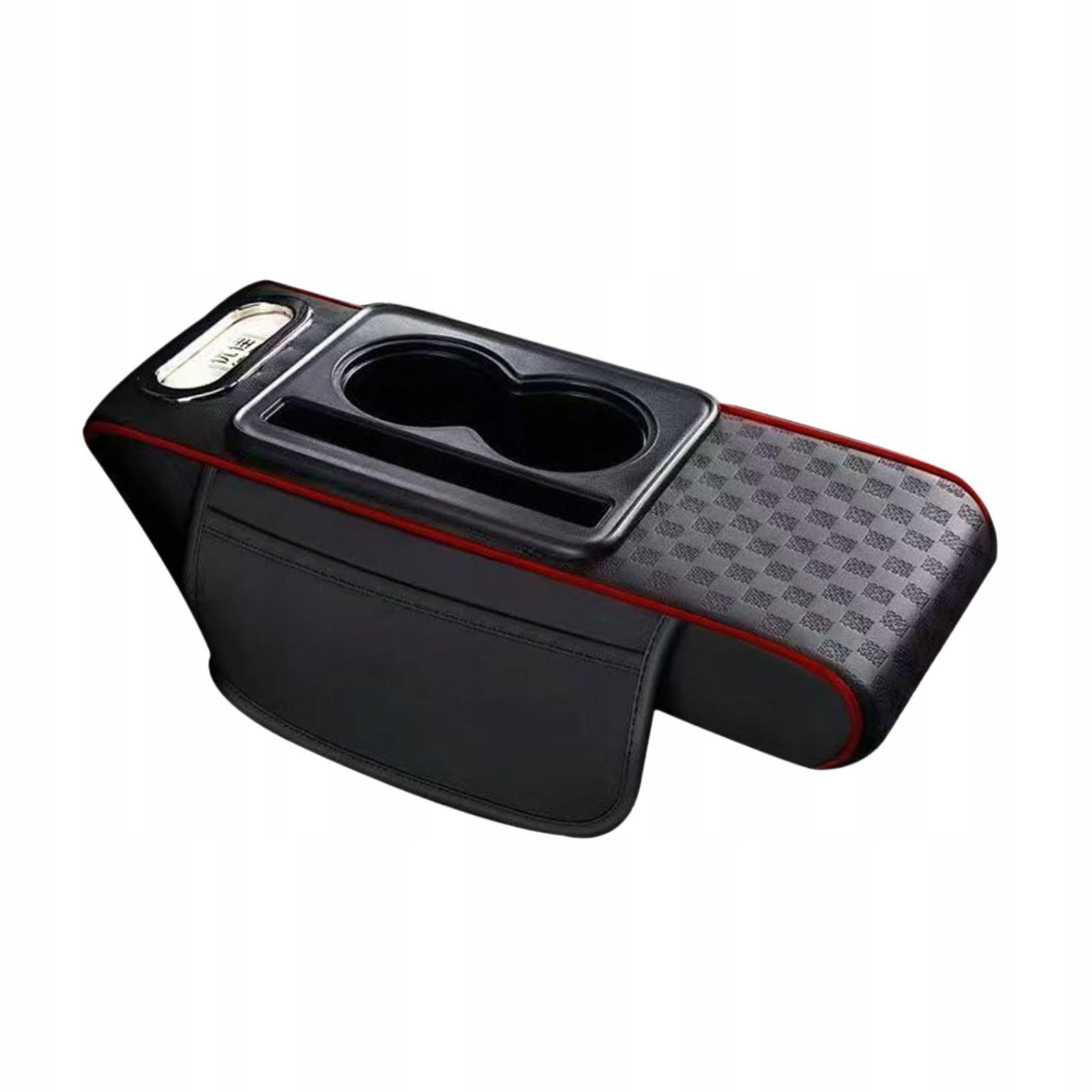 Car Armrest Cushion Center Console Cover Ergonomic Side Storage Bag Black