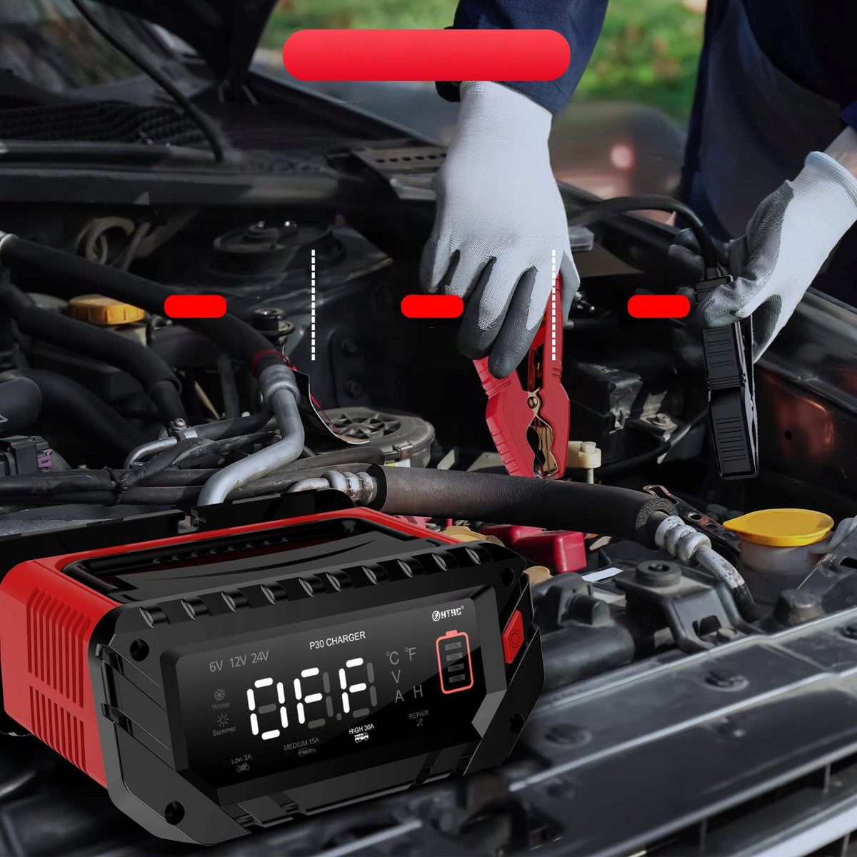 Car Battery Charger 30A 6V-24V Smart Battery Charger Packaging status original