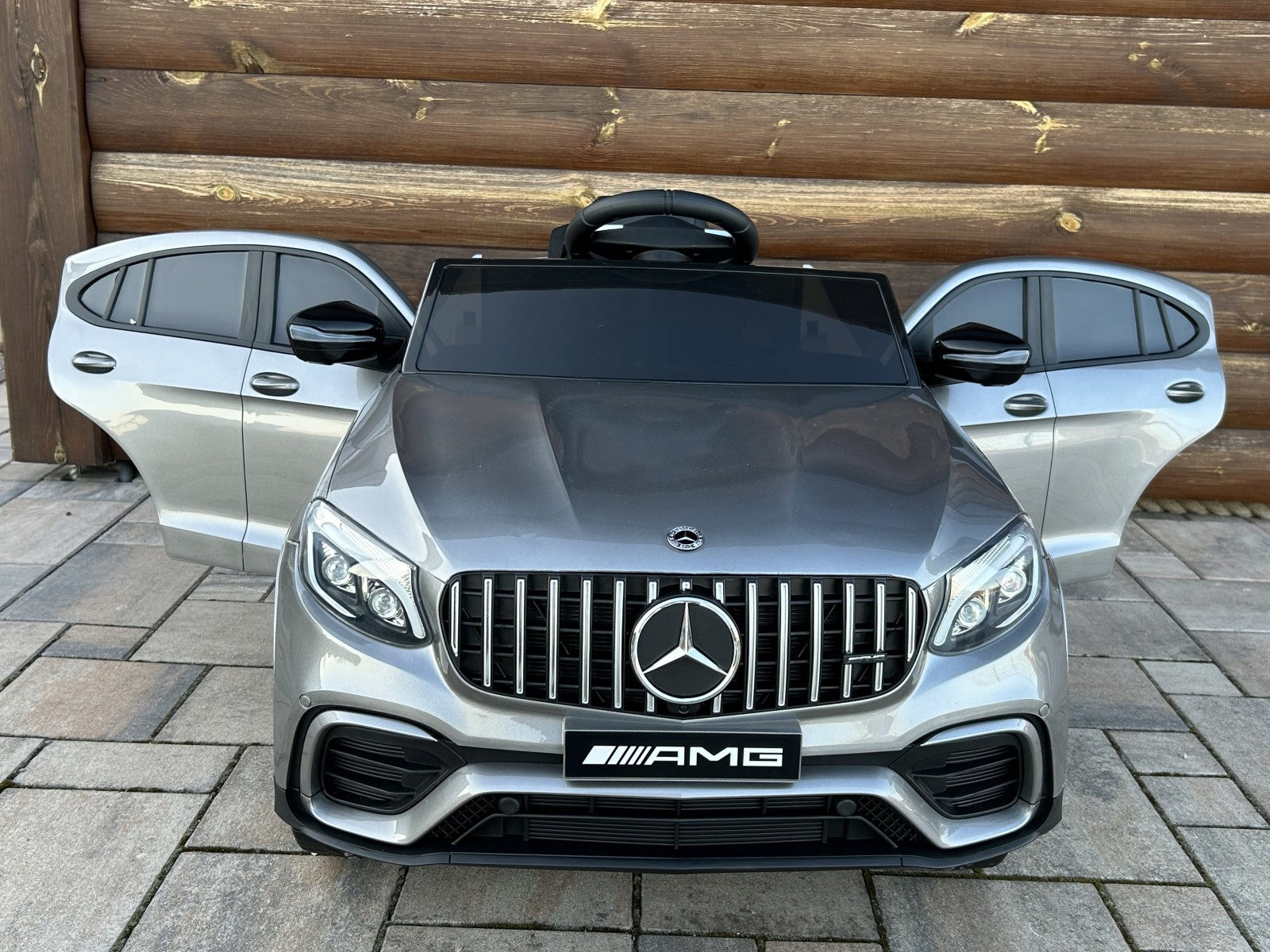 Car Battery Operated Mercedes GLC 63S Lacquer 4x4 180 Watt Silver Lacquered Packaging status original