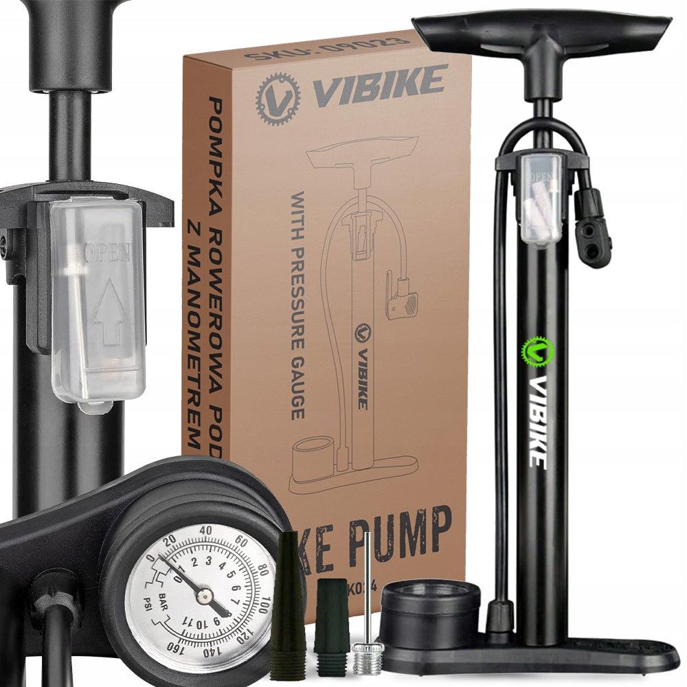 Car Bicycle Pump with Pressure Gauge for Bike Hand Floor Balls