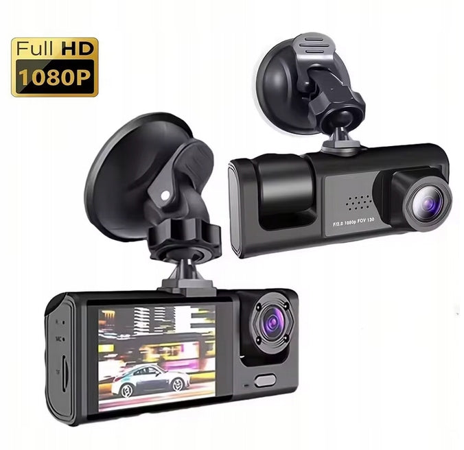 Car Camera 2 Lenses Full HD 1080p DVR with IR Night Vision IPS 2"