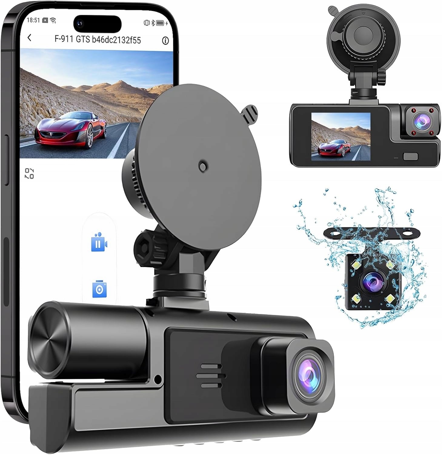 Car Camera Driving Recorder Video Recorder WiFi 1080 LED G-Sensor