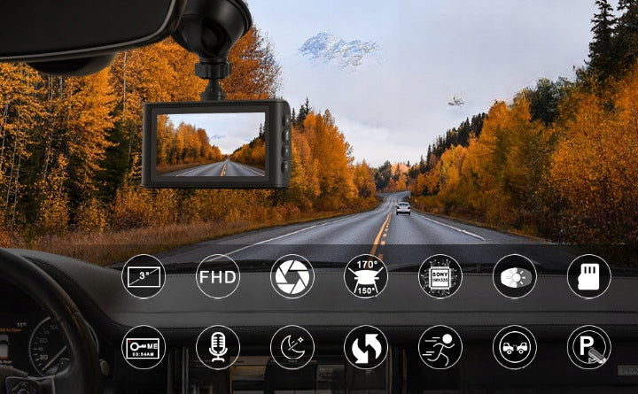 Car Camera Reversing IPS 3,0" FHD 1080p Wide Viewing Angle 170° WDR Packaging status original