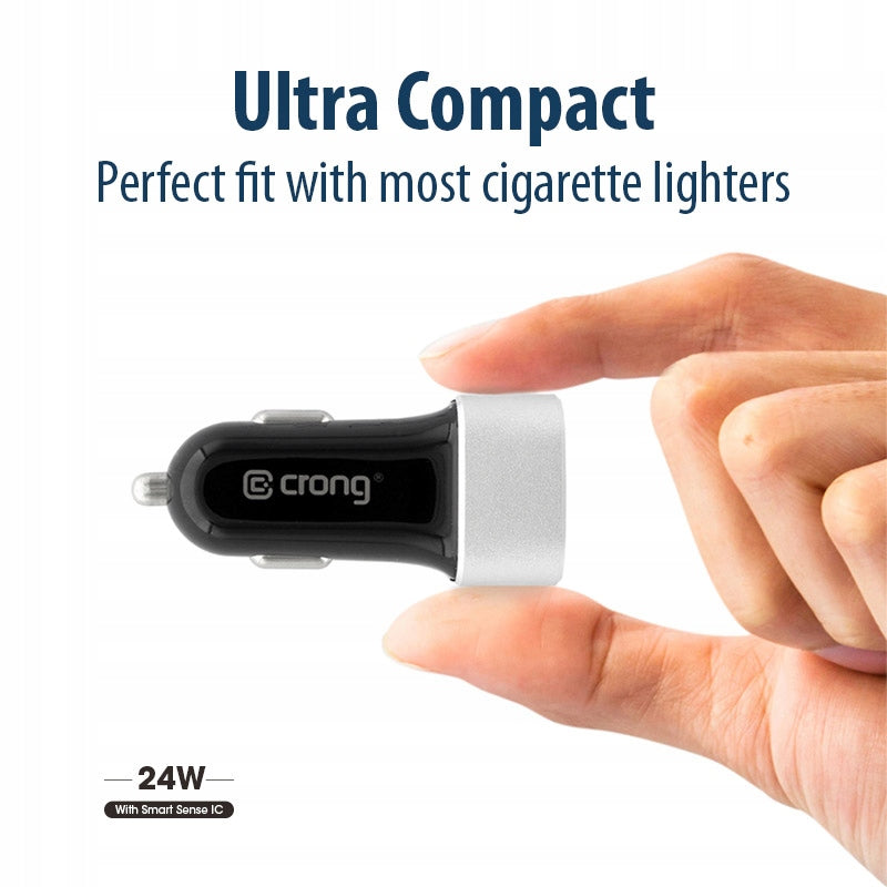 Car Charger 2x USB 2.4A Crong Power Car Charger 24 W Black Manufacturer Crong