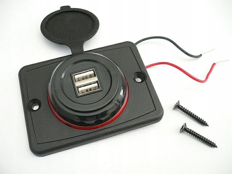 Car Charger 2x USB for Car - 12V/24V 4,1A Red LED