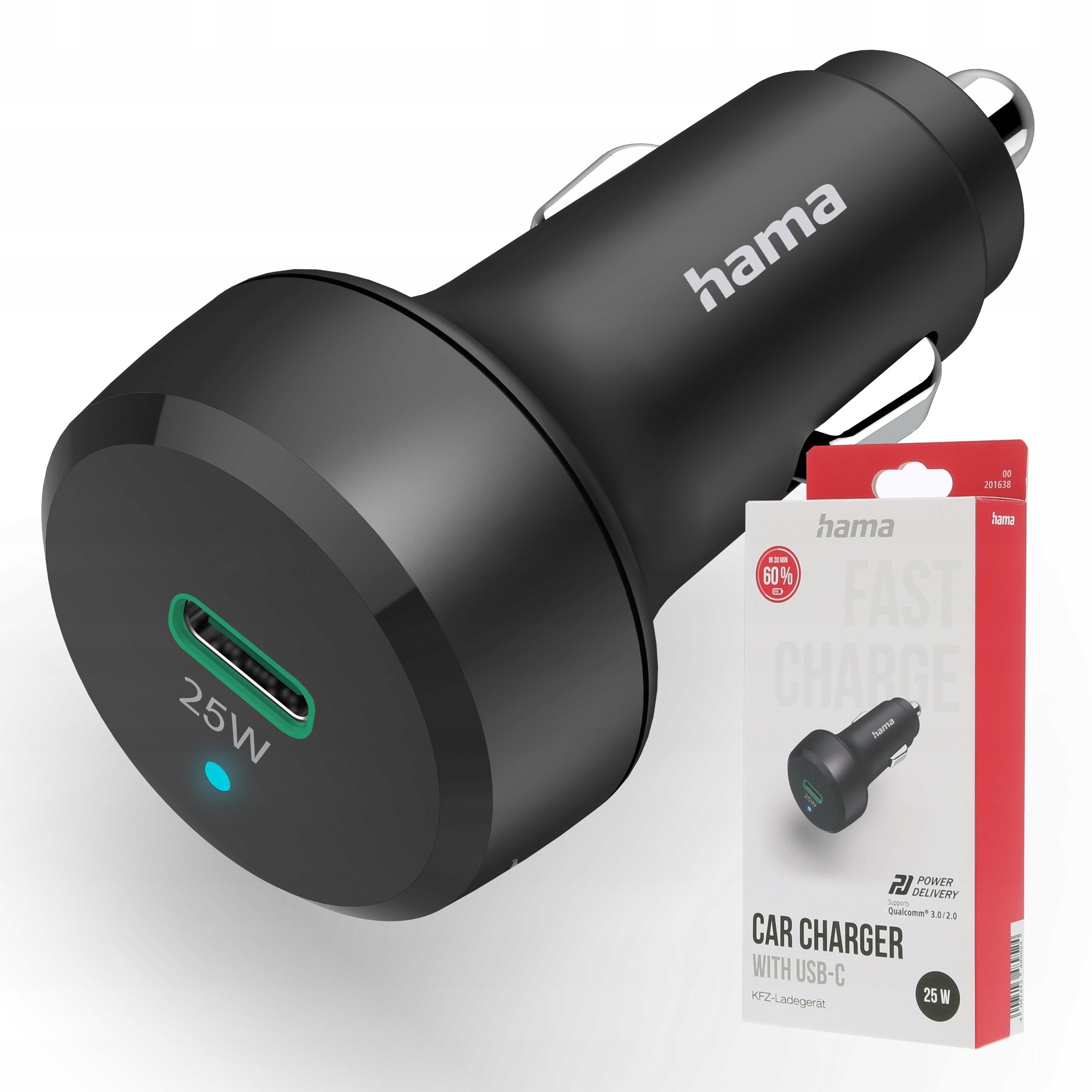 Car Charger Hama Usb-C 25W, Black