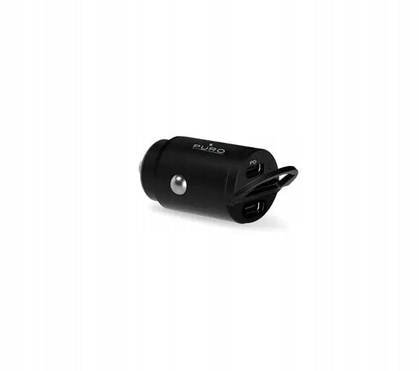 Car Charger Puro Mini Car 2x USB-C Power Delivery 30W Black Color black