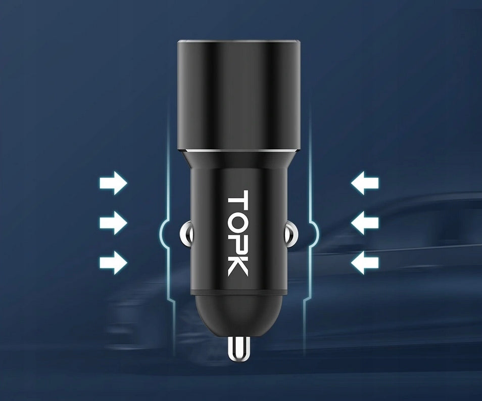 Car Charger TOPK Dual Quick Charge 3.0 Manufacturer Topk