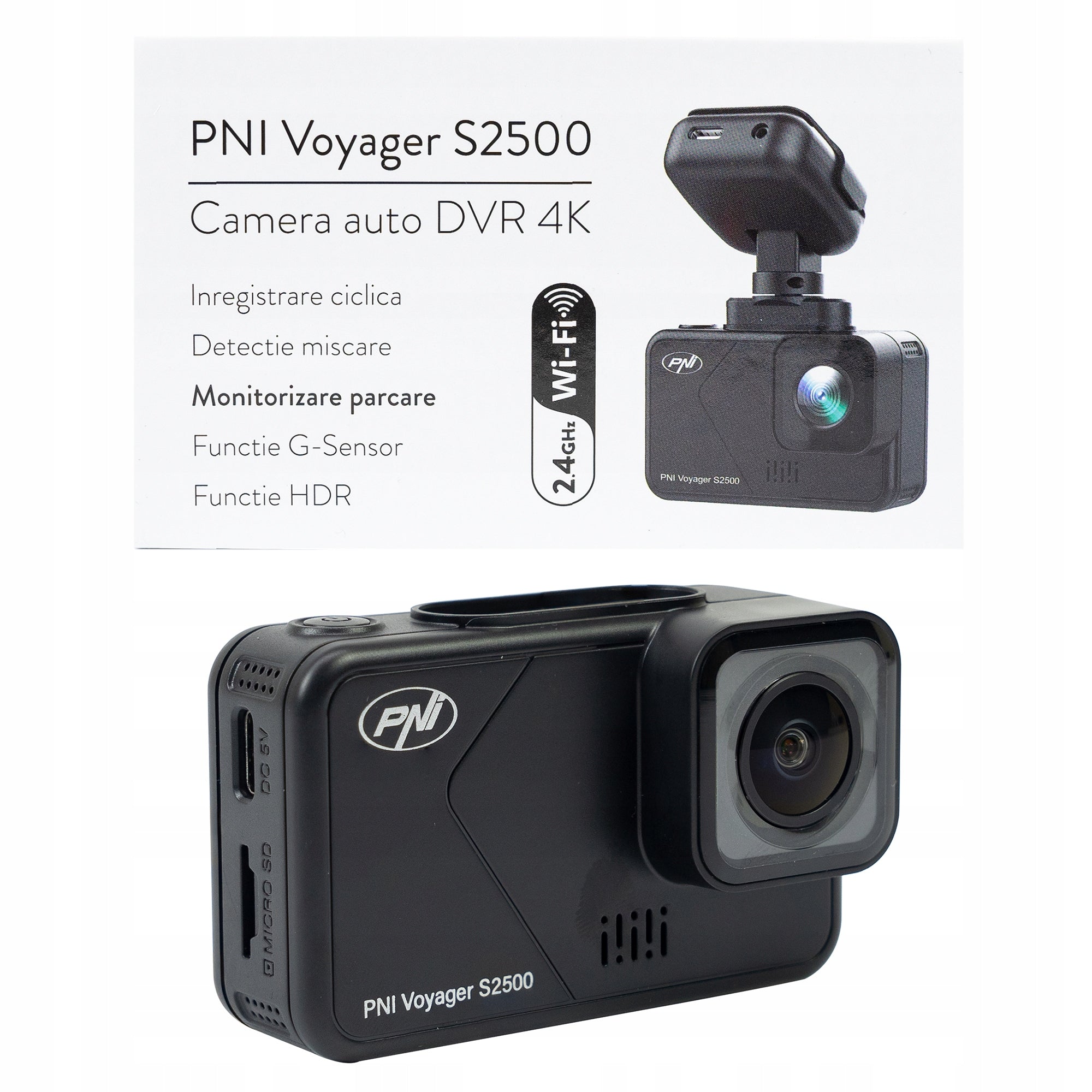 Car DVR Camera PNI Voyager S2500 WiFi, 4K UHD Parking