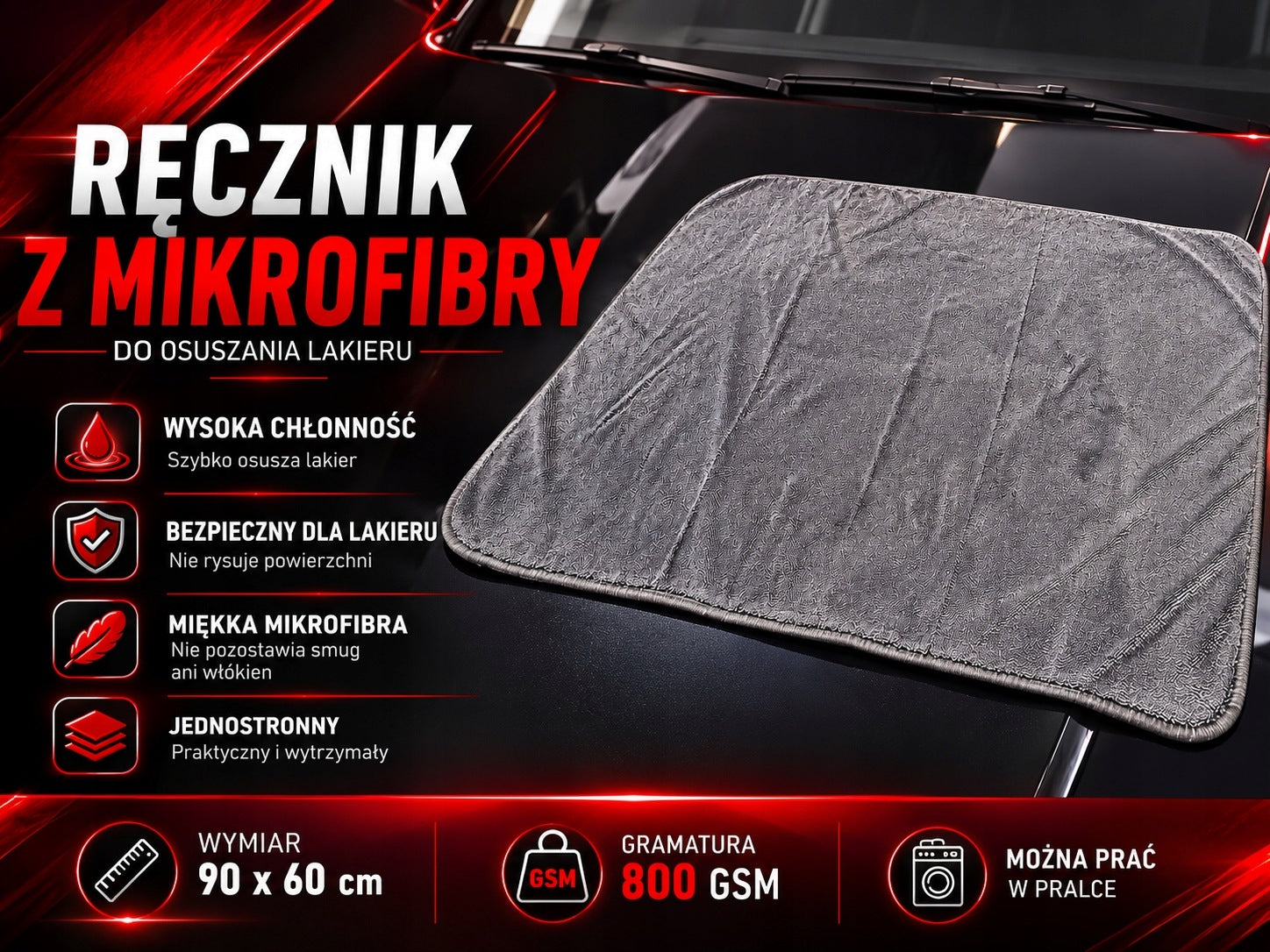 Car Dehumidification Towel 90x60 800 GSM Twisted Loop Microfiber NB AUTO