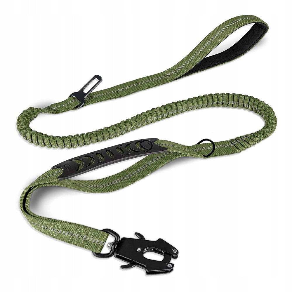 Car Dog Leash with Shock Absorber, Army Green, 1.78 m