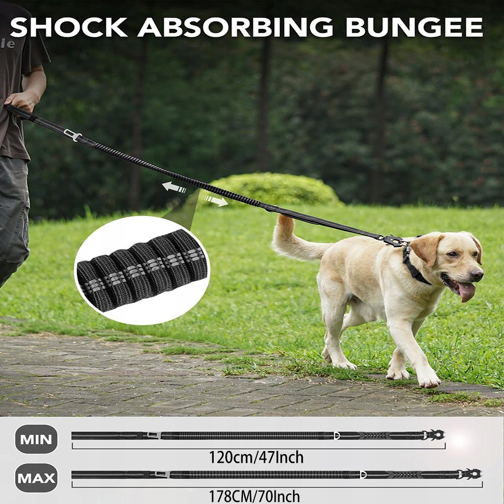 Car Dog Leash with Shock Absorber, Black, 1.78 m Material fabric