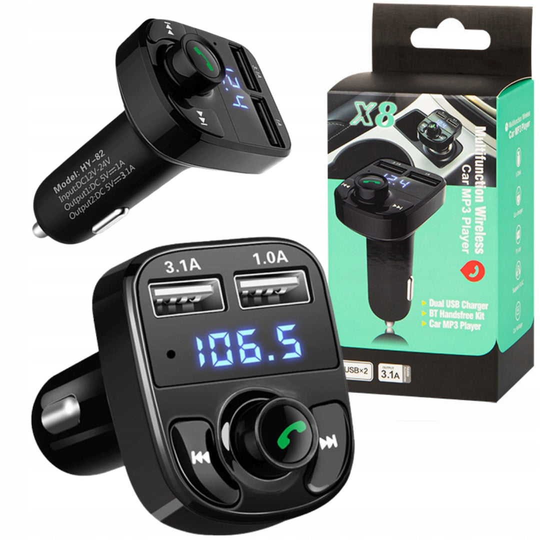 Car FM BLUETOOTH transmitter 2 USB charging ports MP3/WMA