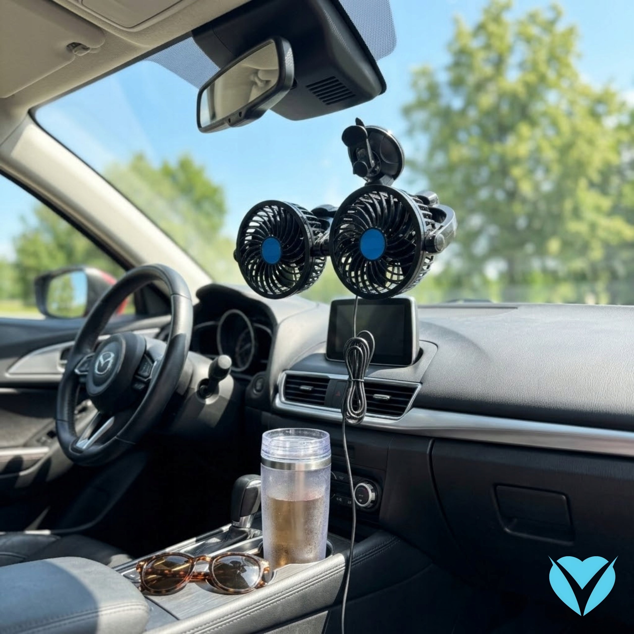 Car Fan 12V Dual Under Lighter Suction Cup Manufacturer code 61015