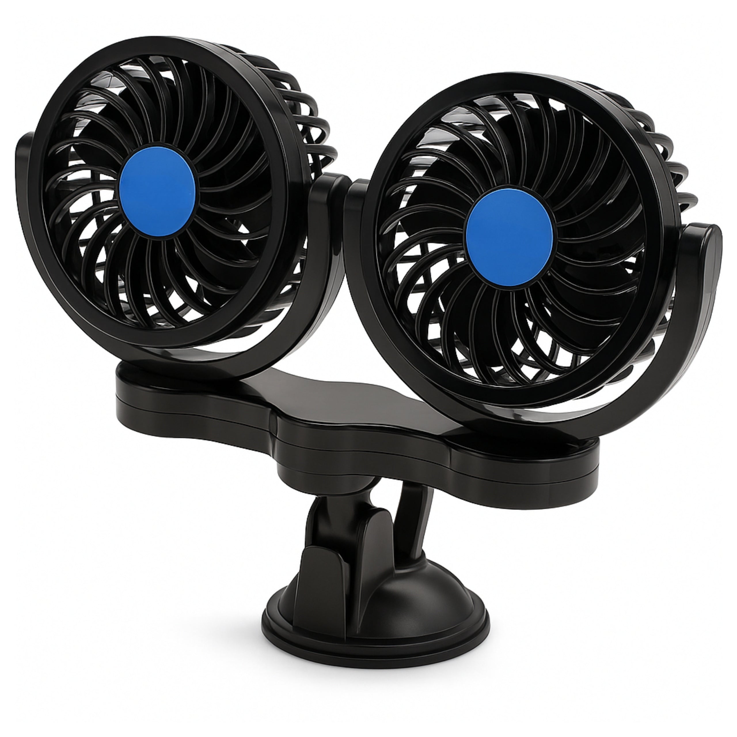 Car Fan 12V Dual Under Lighter Suction Cup