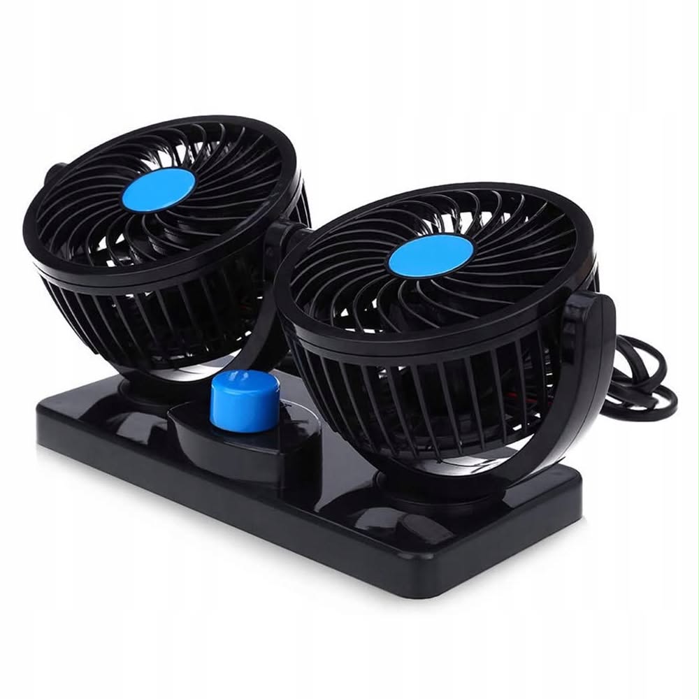 Car Fan Cigarette Lighter Fan Adjustable 360° Dual 2in1 Brand ZZ