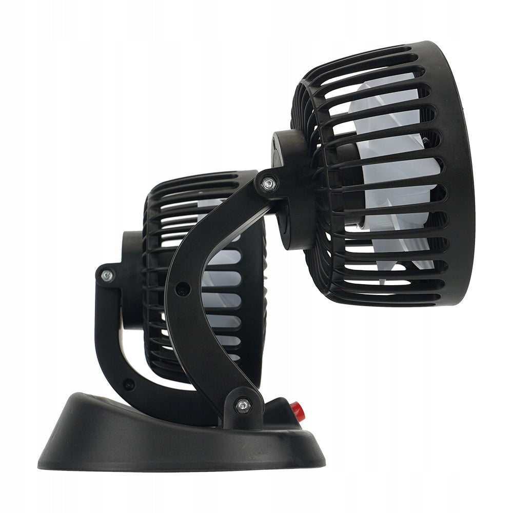 Car Fan Dual Windmill USB Adjustable 12V/24V Quiet Black Manufacturer no brand