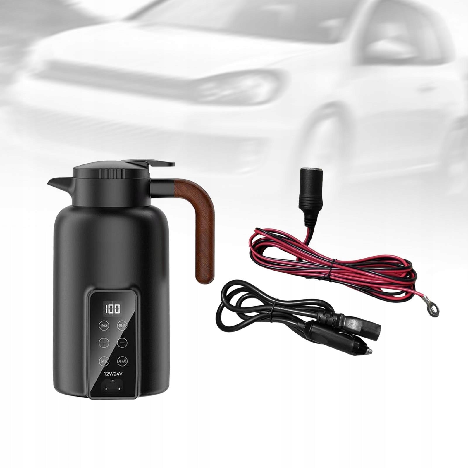 Car Heating Cup 1.3L Electric Heat Water Cup for Brewing Coffee Black Brand no brand