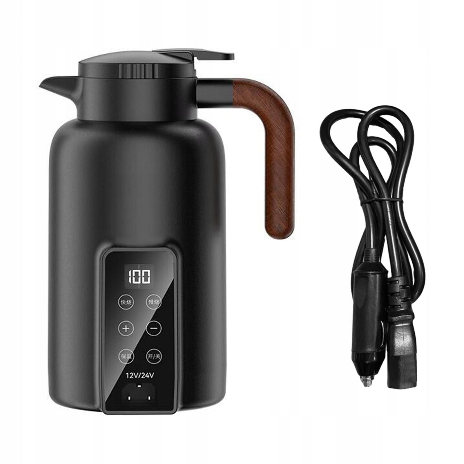Car Heating Cup Electric Heat Water Cup for Brewing Coffee Work Black